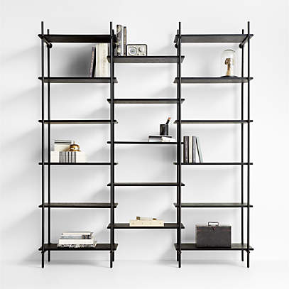 https://cb.scene7.com/is/image/Crate/Petra27inS2NrwBkcNrwShlvSOSSF23/$web_pdp_main_carousel_low$/230629142231/petra-27-black-oak-wood-and-metal-narrow-bookcases-with-narrow-shelves.jpg