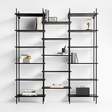 Ponte Black Metal Wall Mount Bookshelf Tall