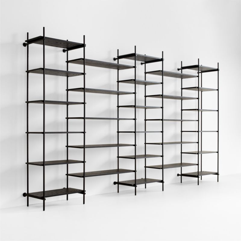 Petra Black Oak Wood Narrow Shelf