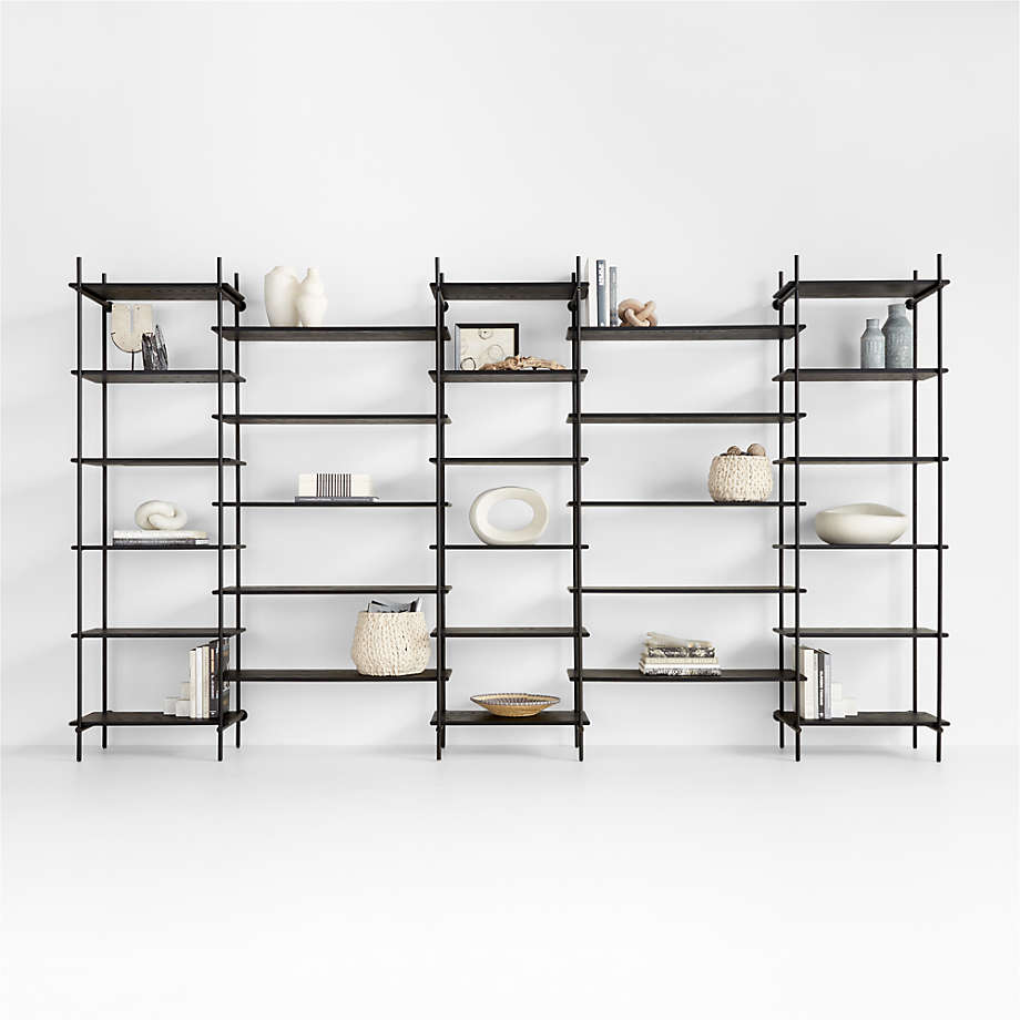 Wall Shelfmate Wood & Metal Wall Shelves Collection - Oak/Black