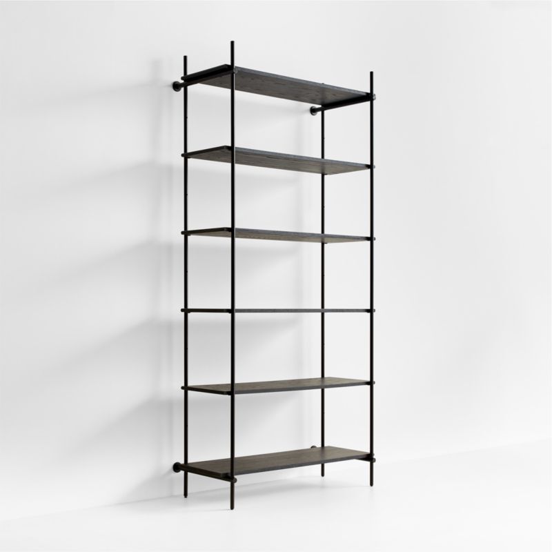 Petra Black Oak Wood Wide Shelf