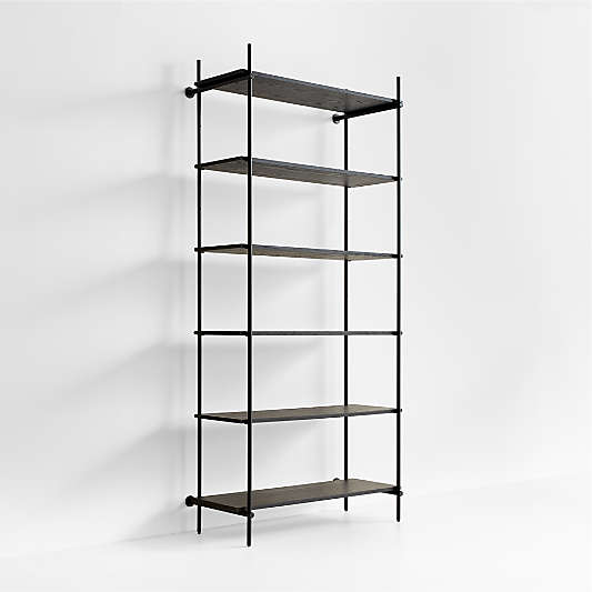 Petra Black Oak Wood Wide Shelf