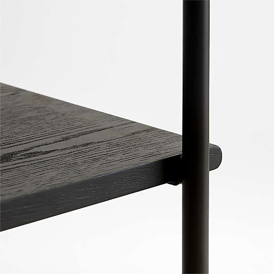 Petra Black Oak Wood Wide Shelf