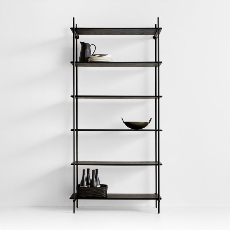 Ponte Black Metal Wall Mount Bookshelf Tall