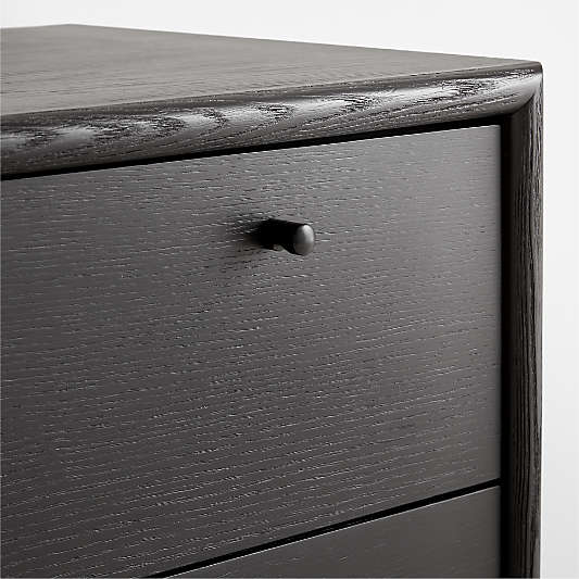 Petra Black Oak Wood and Metal Wall-Mounted Storage Cabinet