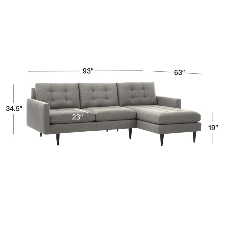 View Petrie 2-Piece Right-Arm Chaise Midcentury Sectional Sofa - image 2 of 5