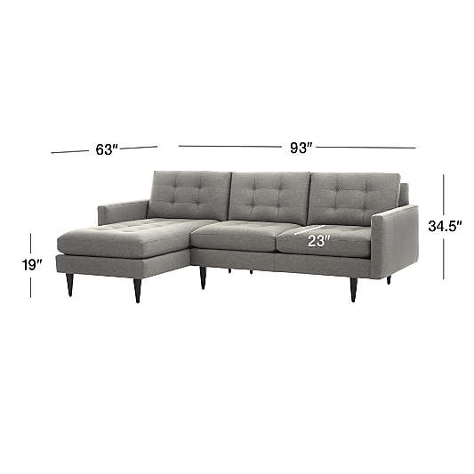 Petrie 2-Piece Left-Arm Chaise Midcentury Sectional Sofa