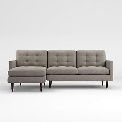 Petrie 2 Piece Left Arm Chaise, Mid Century Modern Sectional Sofa Bed