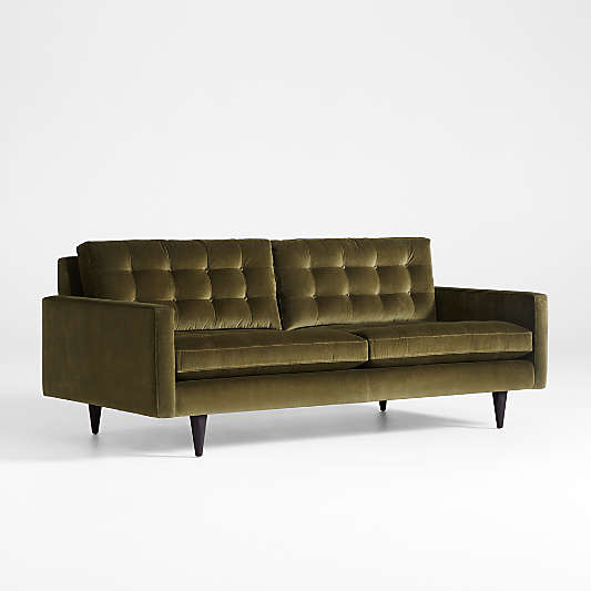 Petrie 86" Green Velvet Mid-Century Sofa