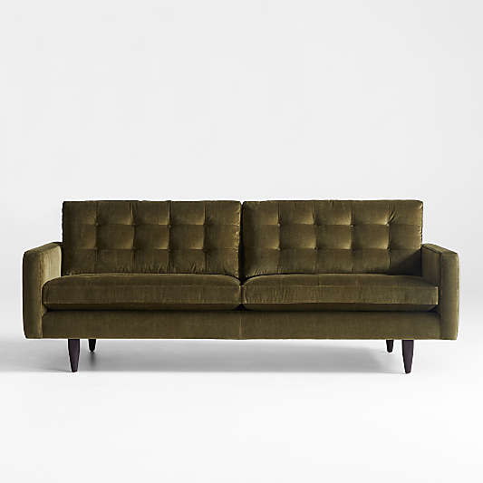 Petrie 86" Green Velvet Mid-Century Sofa