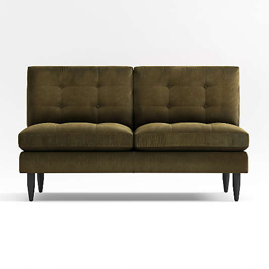 Petrie Velvet Mid-Century Armless Loveseat