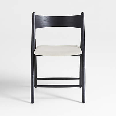 Petrie Black Ash Wood Folding Dining Side Chair