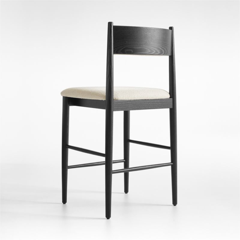 Petrie Black Ash Upholstered Counter Stool with Performance Fabric - image 5 of 7