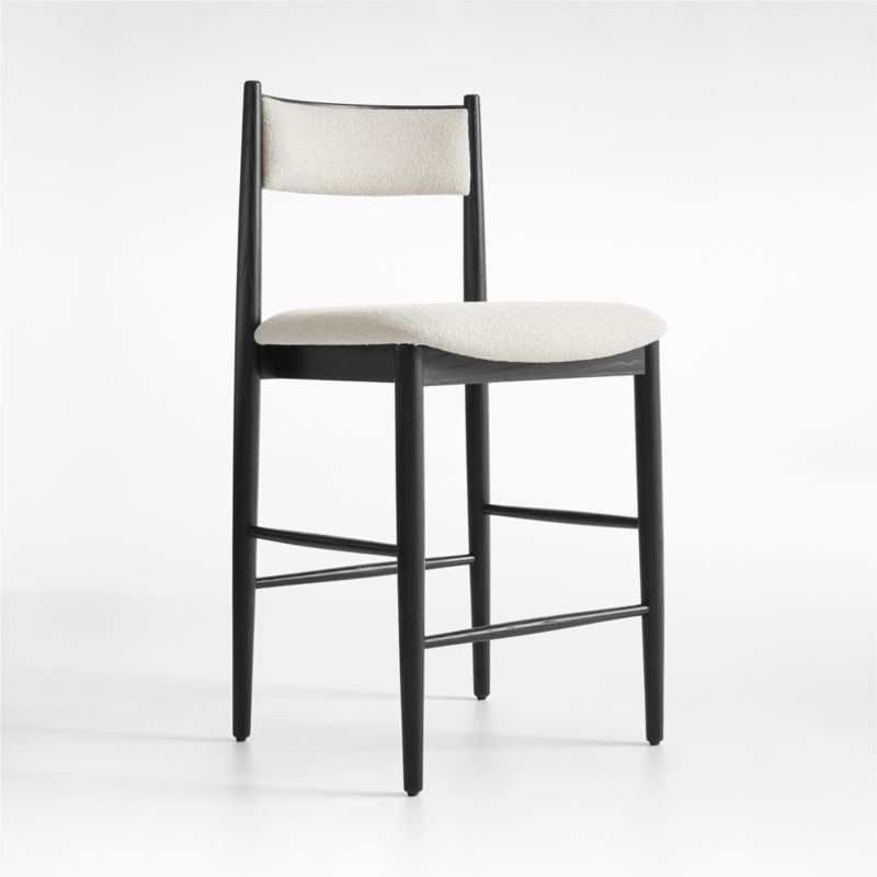 Petrie Black Ash Upholstered Counter Stool with Performance Fabric - image 3 of 7