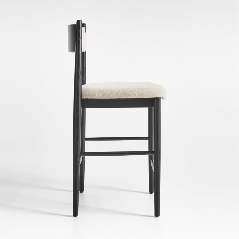 Petrie Black Ash Upholstered Counter Stool with Performance Fabric - image 4 of 7