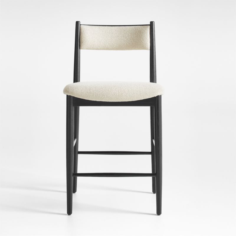 Petrie Black Ash Upholstered Counter Stool with Performance Fabric - image 0 of 7