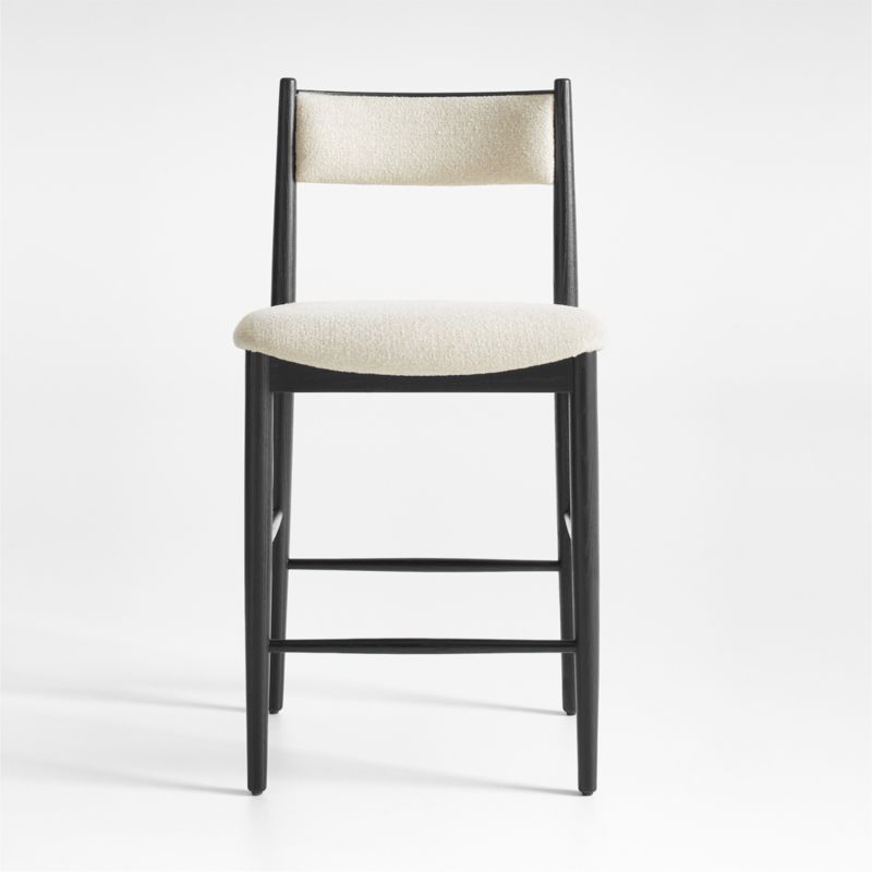 Ziady Brunswick Pebble Upholstered Wood Counter Stool