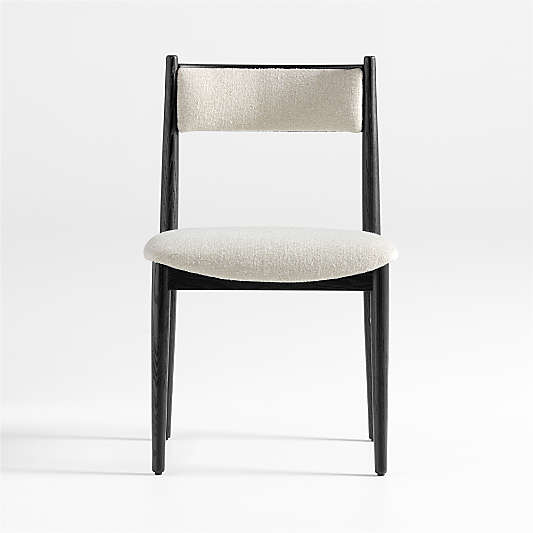 Petrie Black Ash Upholstered Dining Chair with Performance Fabric