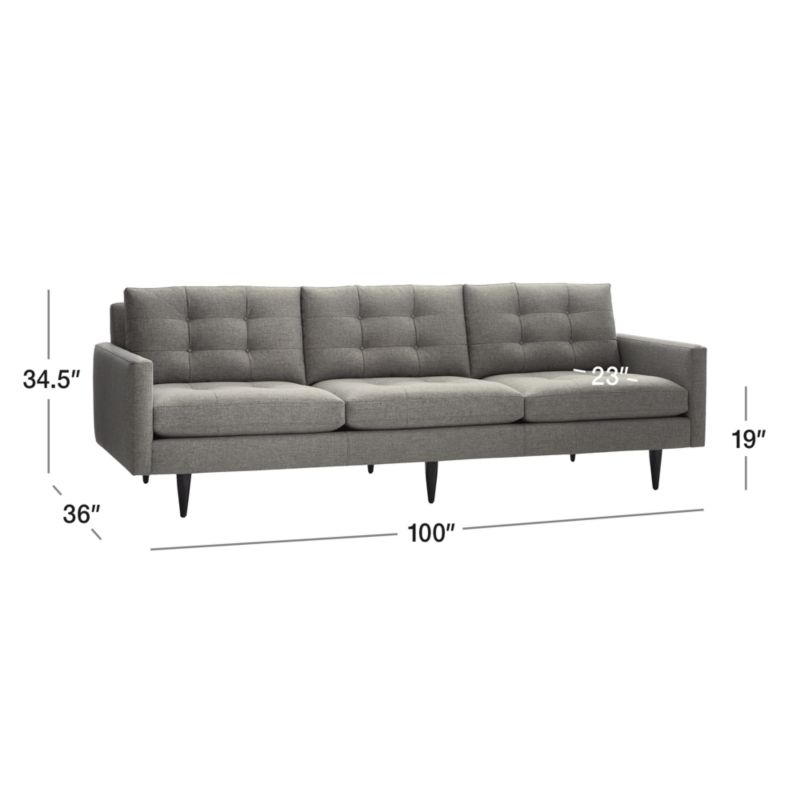 Petite Modern 3-Seat Tufted Sofa + Reviews | Crate & Barrel