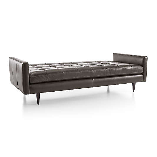 Petrie Leather Midcentury Daybed