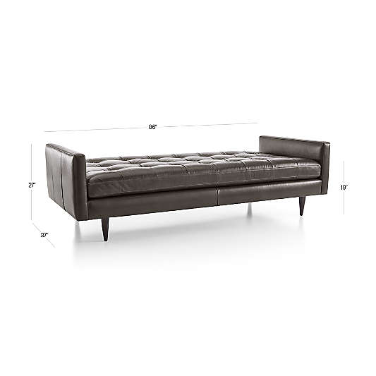 Petrie Leather Midcentury Daybed