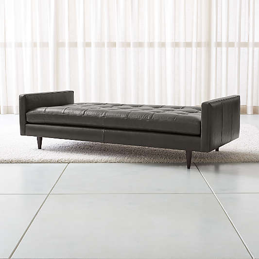 Petrie Leather Midcentury Daybed