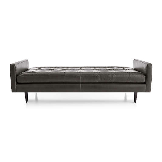 Petrie 86" Leather Midcentury Daybed