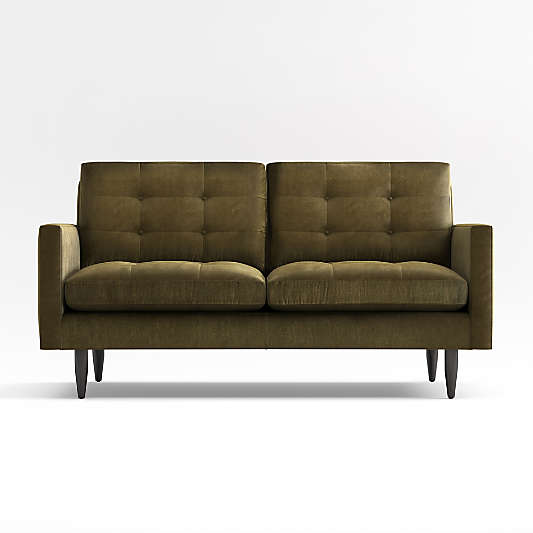 Petrie Velvet Mid-Century Loveseat