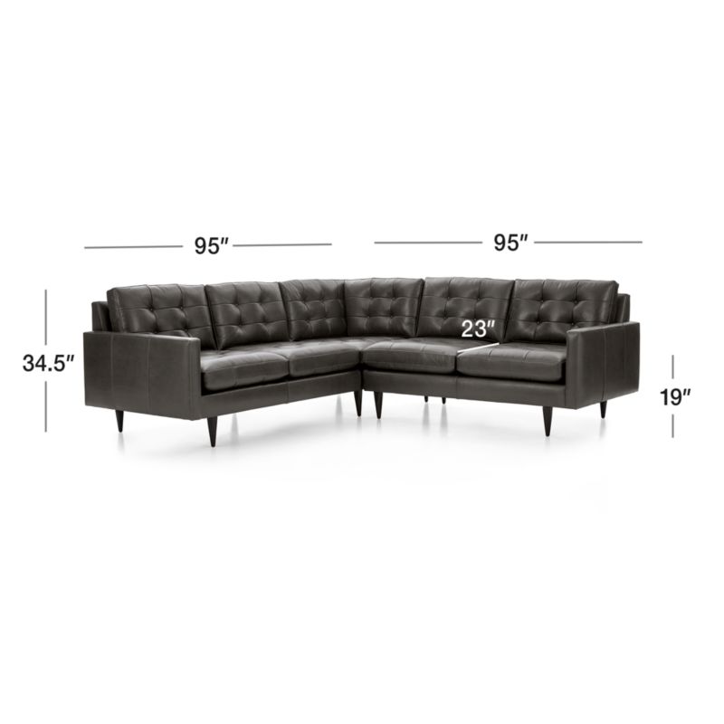 View Petrie Leather 2-Piece L-Shaped Midcentury Sectional Sofa - image 2 of 5