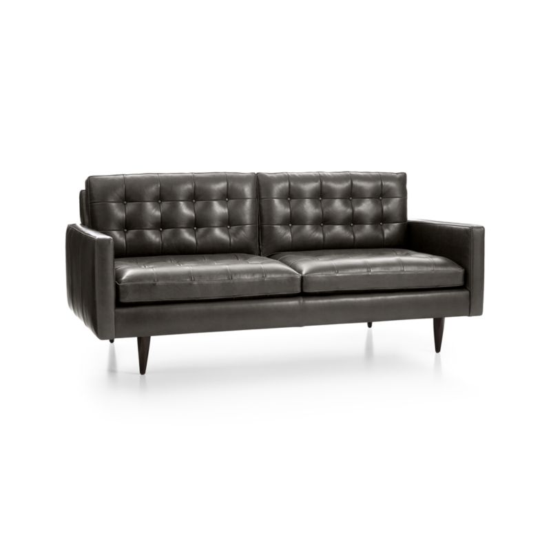 Petrie Leather Midcentury Apartment Sofa - image 3 of 7