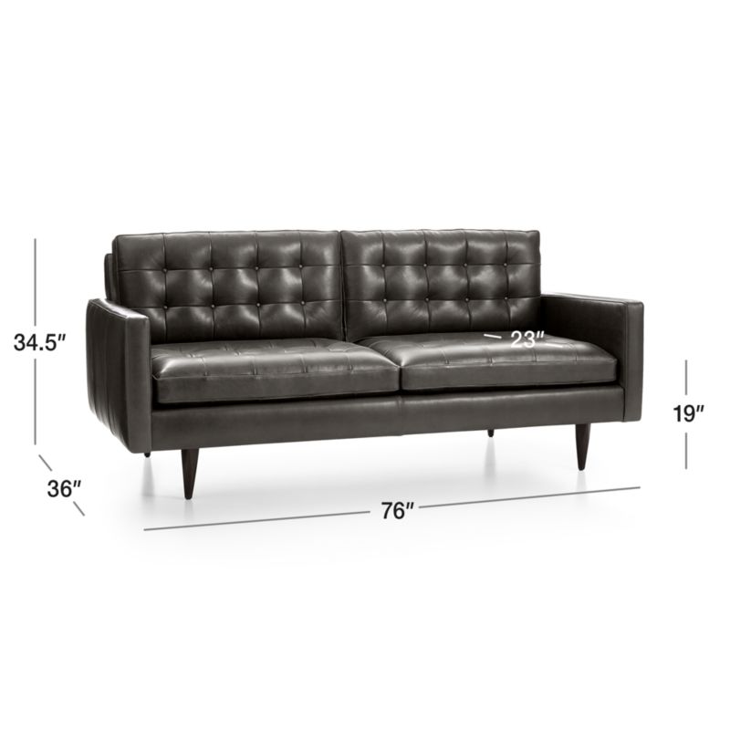 View Petrie Leather Midcentury Apartment Sofa - image 2 of 8