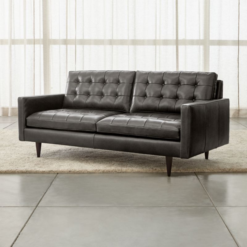 Petrie Leather Midcentury Apartment Sofa - image 0 of 7