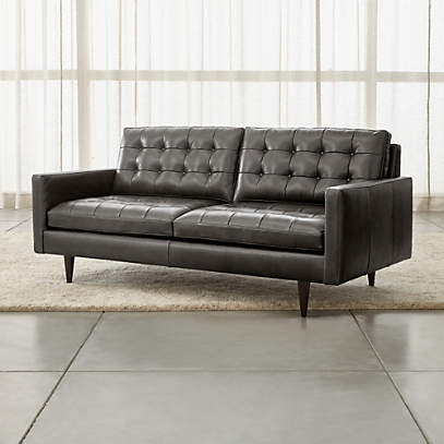 Petrie Small Leather Sofa Reviews, Compact Leather Sofa
