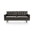 Petrie Small Leather Sofa + Reviews | Crate & Barrel