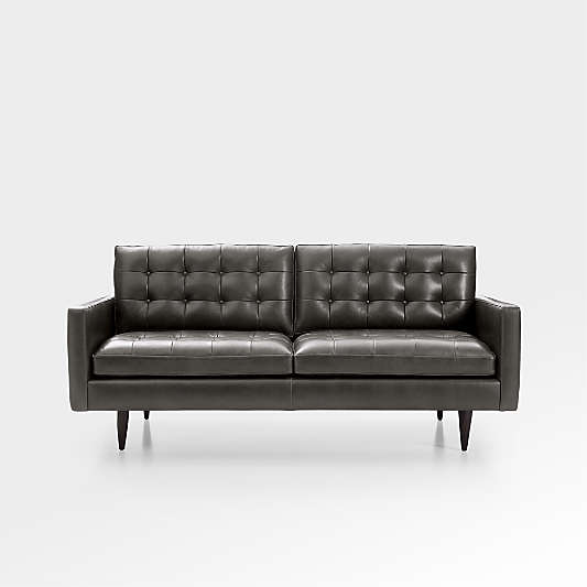 Petrie 76" Leather Midcentury Apartment Sofa