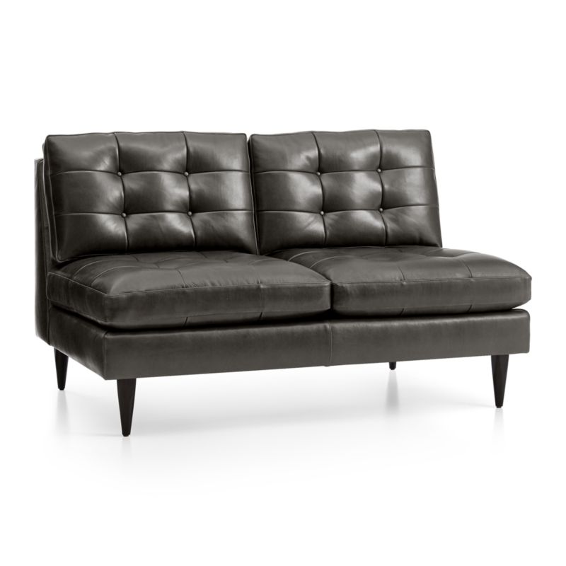 Petrie Leather Midcentury Armless Loveseat - image 4 of 7