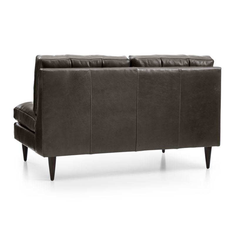 Petrie Leather Midcentury Armless Loveseat - image 6 of 7