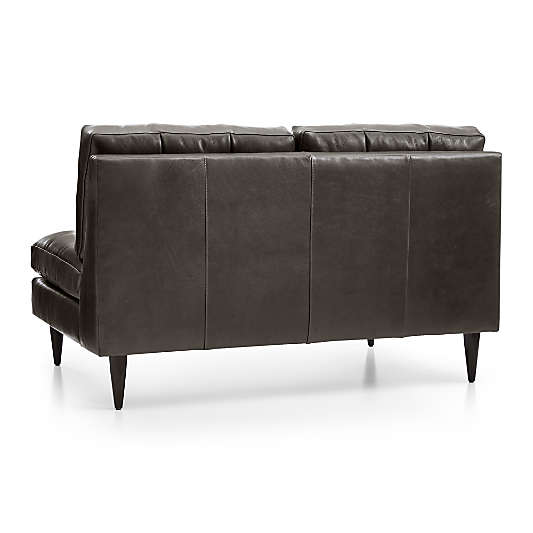 Petrie Leather Midcentury Armless Loveseat