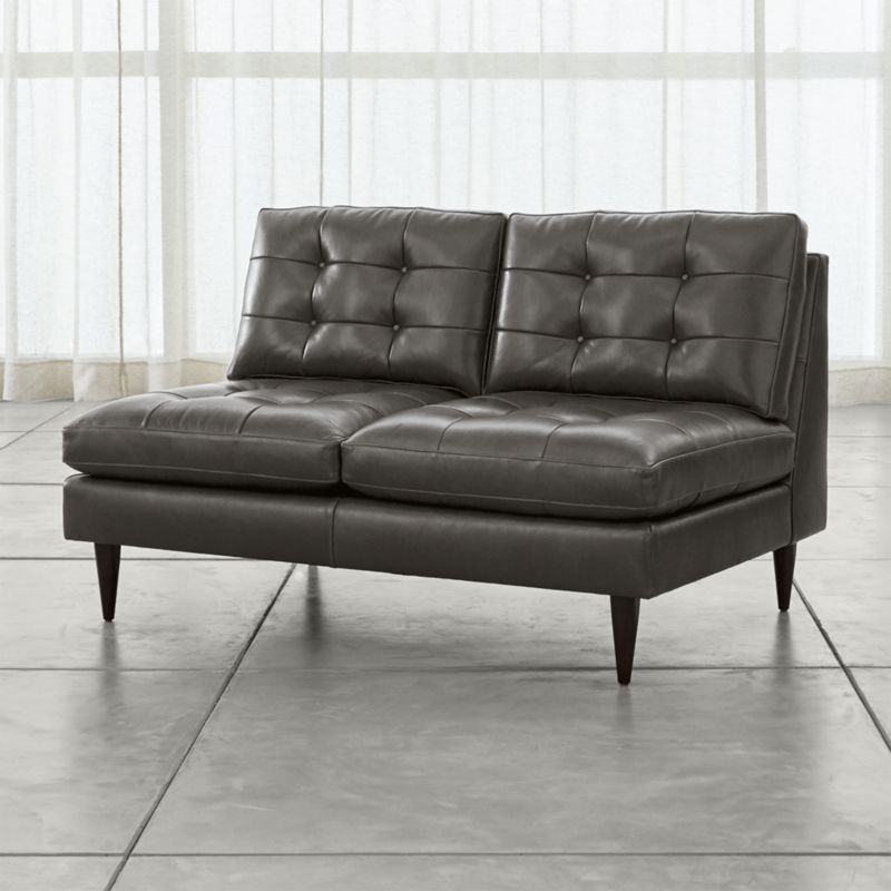 Petrie Leather Midcentury Armless Loveseat - image 0 of 7