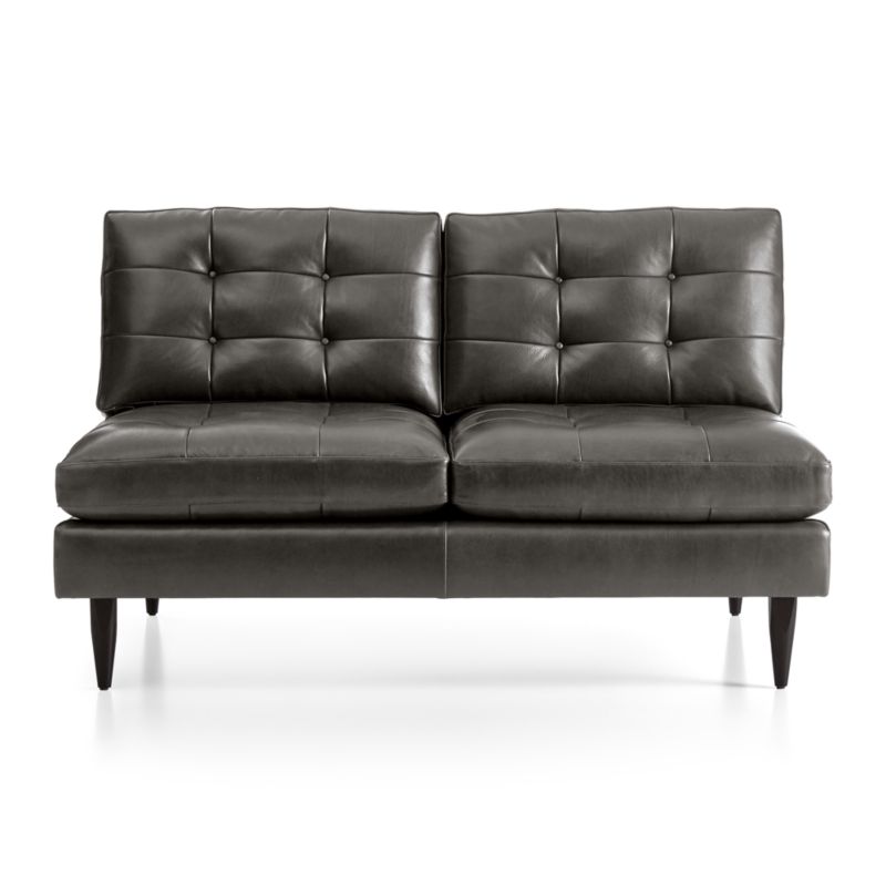 Petrie Leather Midcentury Armless Loveseat - image 3 of 7