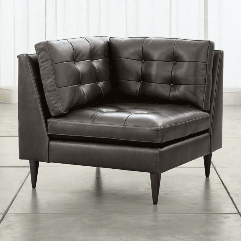 Petrie Leather Midcentury Corner Chair - image 0 of 6