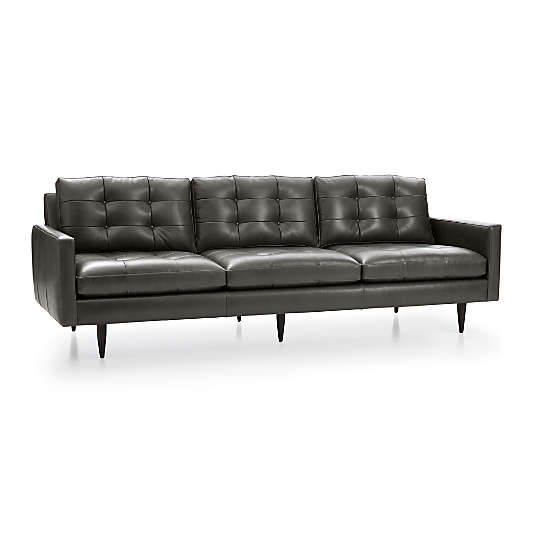 Petrie Leather 100 Grande Midcentury Sofa