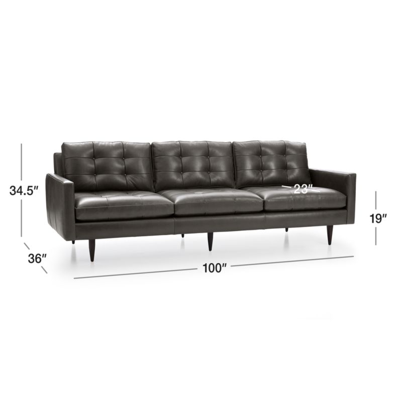 View Petrie Leather 100" Grande Midcentury Sofa - image 2 of 8