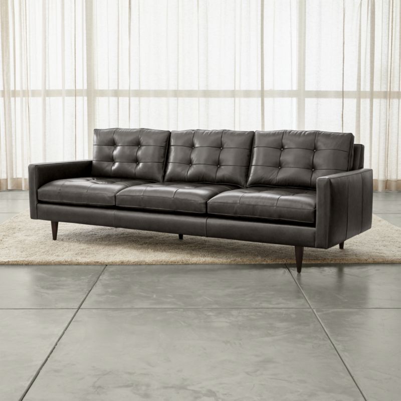 Petrie Leather 100" Grande Midcentury Sofa - image 2 of 7