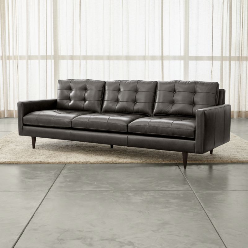 Petrie Leather 100" Grande Midcentury Sofa - image 0 of 7