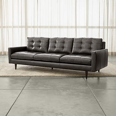 Petrie Leather 100" Grande Midcentury Sofa