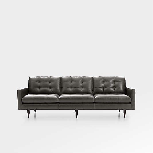 Petrie 100" Leather Midcentury Grande Sofa