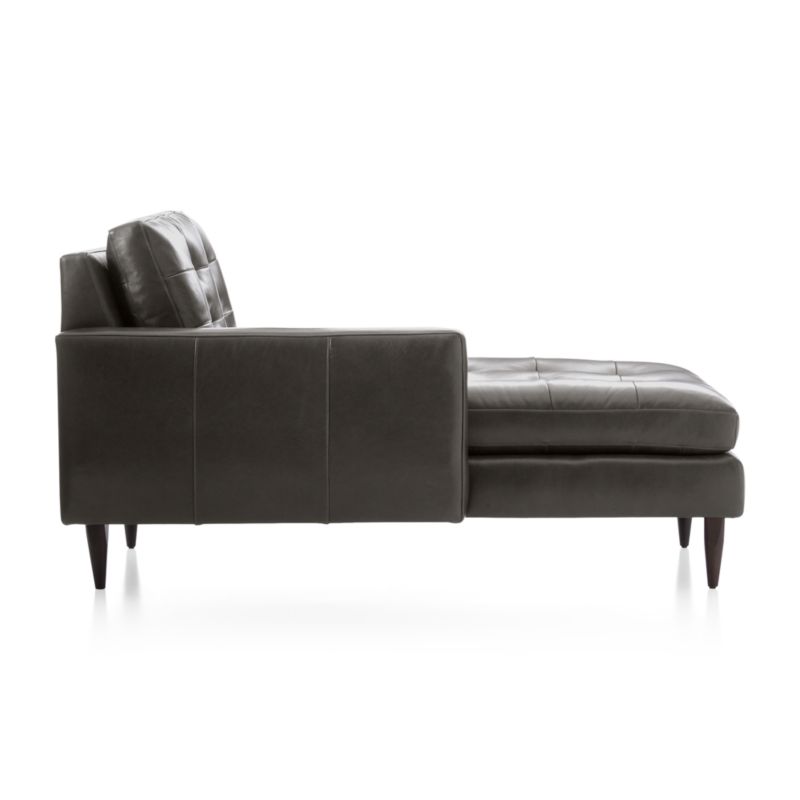 Petrie Leather Left Arm Midcentury Chaise Lounge - image 3 of 5