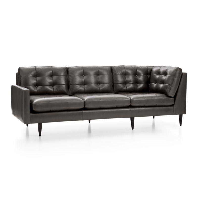 Petrie Leather Midcentury Left-Arm Corner Sofa - image 4 of 6