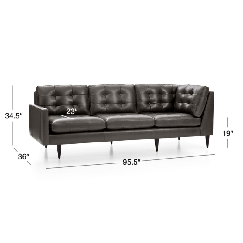 View Petrie Leather Midcentury Left-Arm Corner Sofa - image 2 of 6